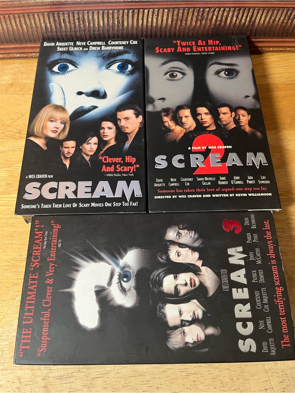Scream trilogy VHS lot 123 Wes Craven Neve Campbell Y2K horror slasher *tested